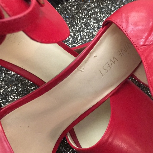 Nine West Red Leather Strap Heel - Picture 6 of 8